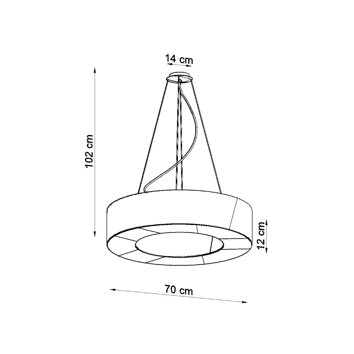 Żyrandol SATURNO SLIM 70 czarny SL.0754 - Sollux Lighting - obrazek 5