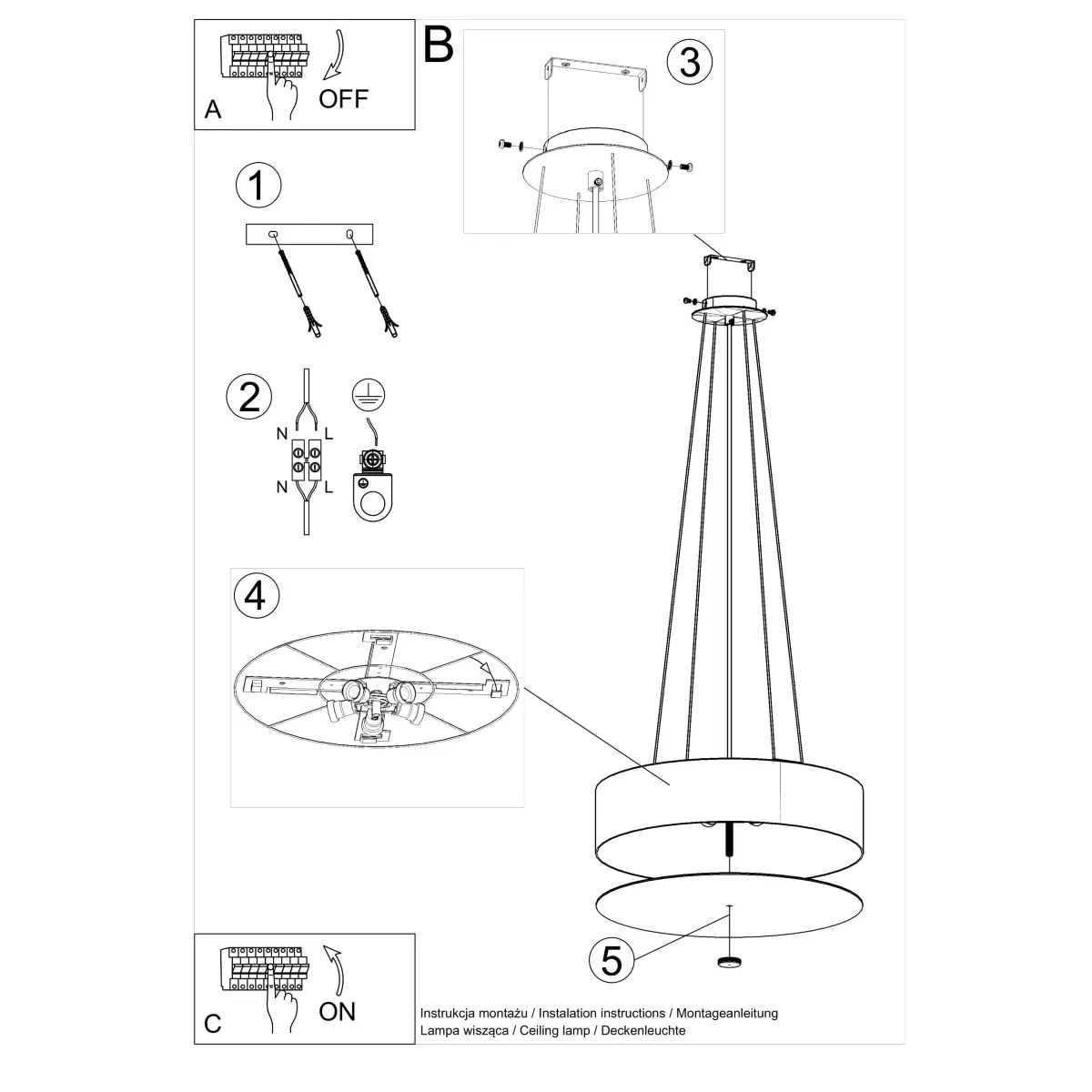 Żyrandol SKALA 50 biały SL.0757 - Sollux Lighting - obrazek 6