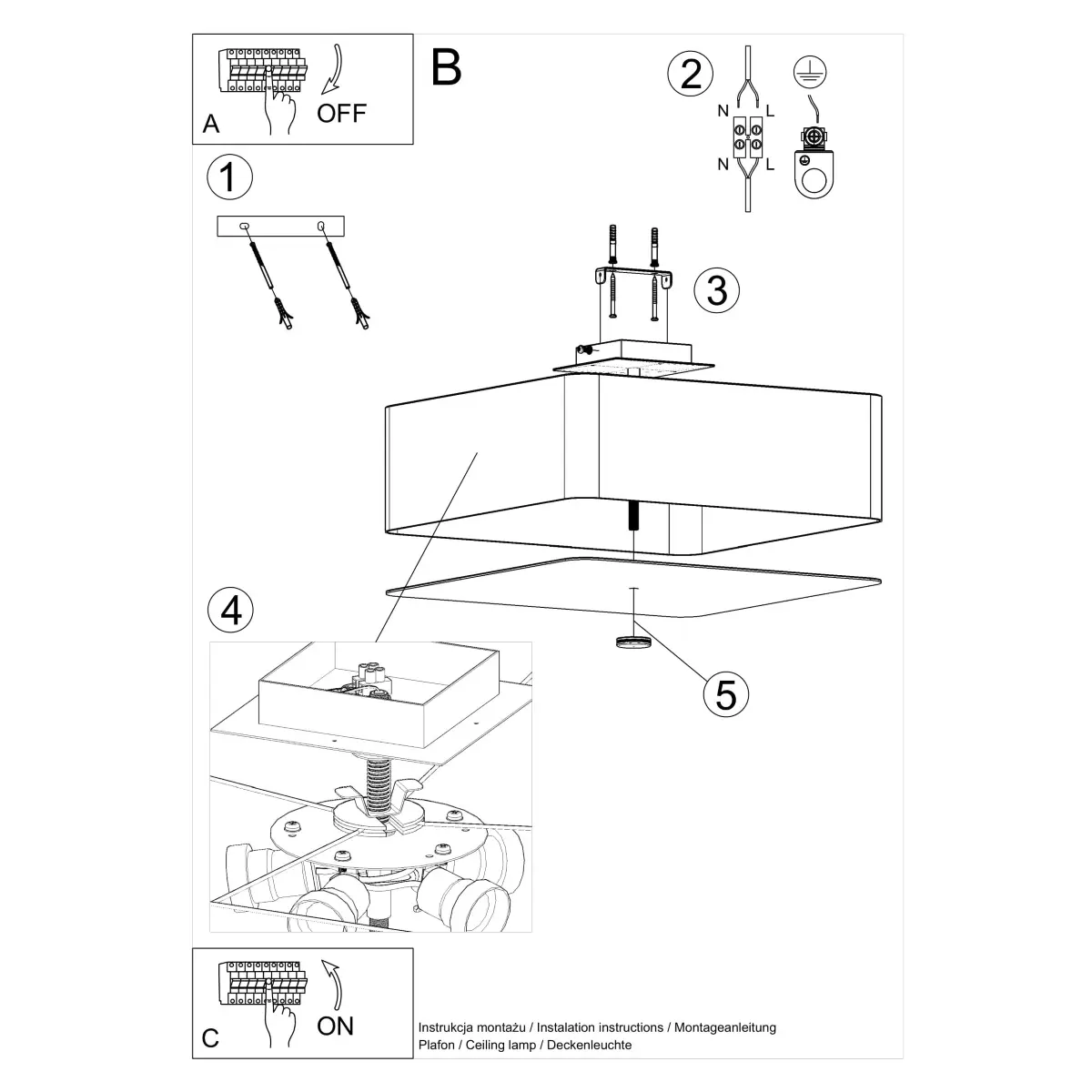Plafon LOKKO 45 biały SL.0775 - Sollux Lighting - obrazek 6