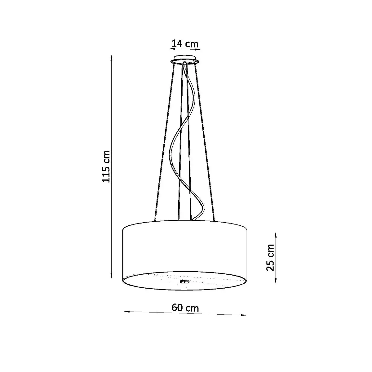 Żyrandol OTTO 60 czarny SL.0788 - Sollux Lighting - obrazek 5