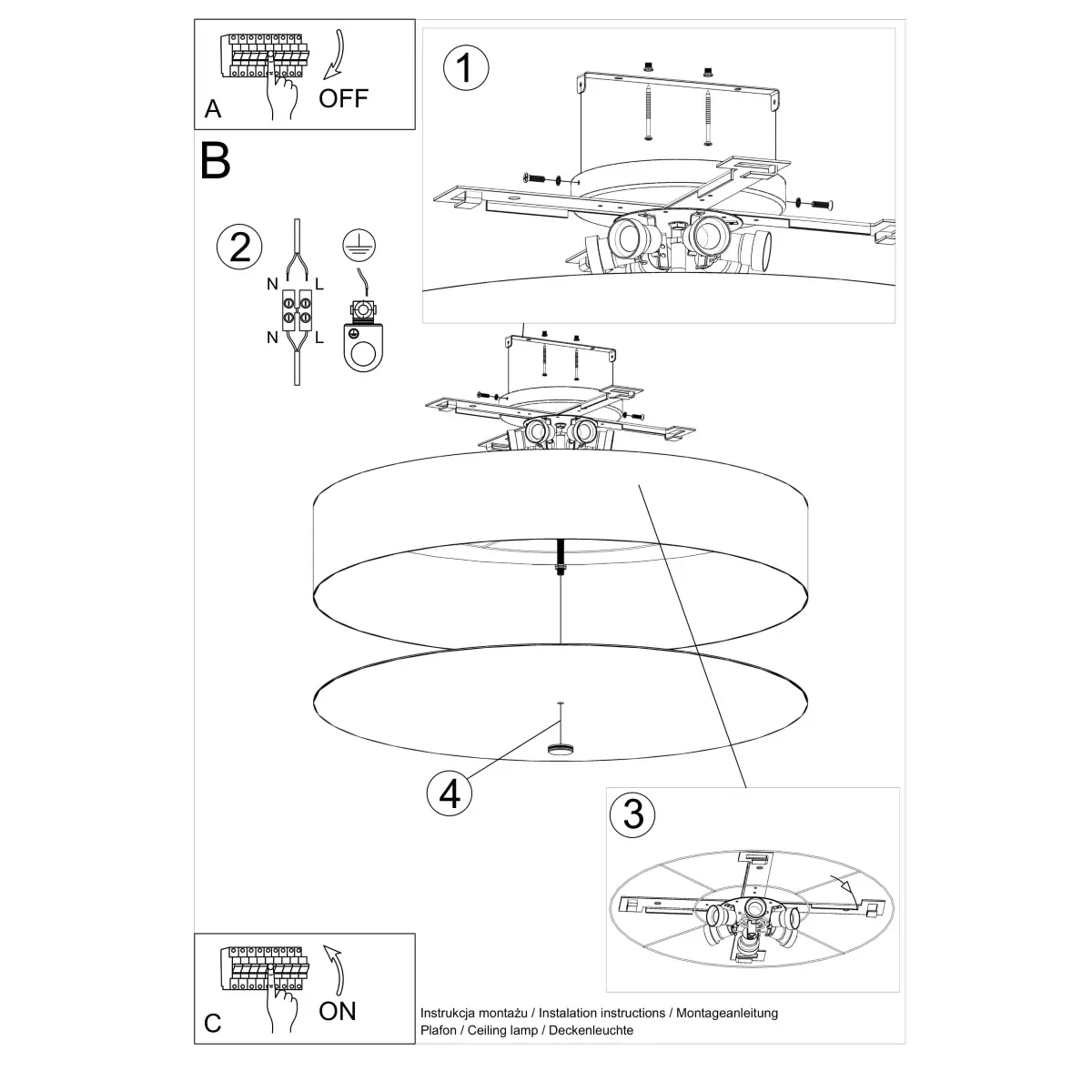Plafon SKALA 80 biały SL.0813 - Sollux Lighting - obrazek 6