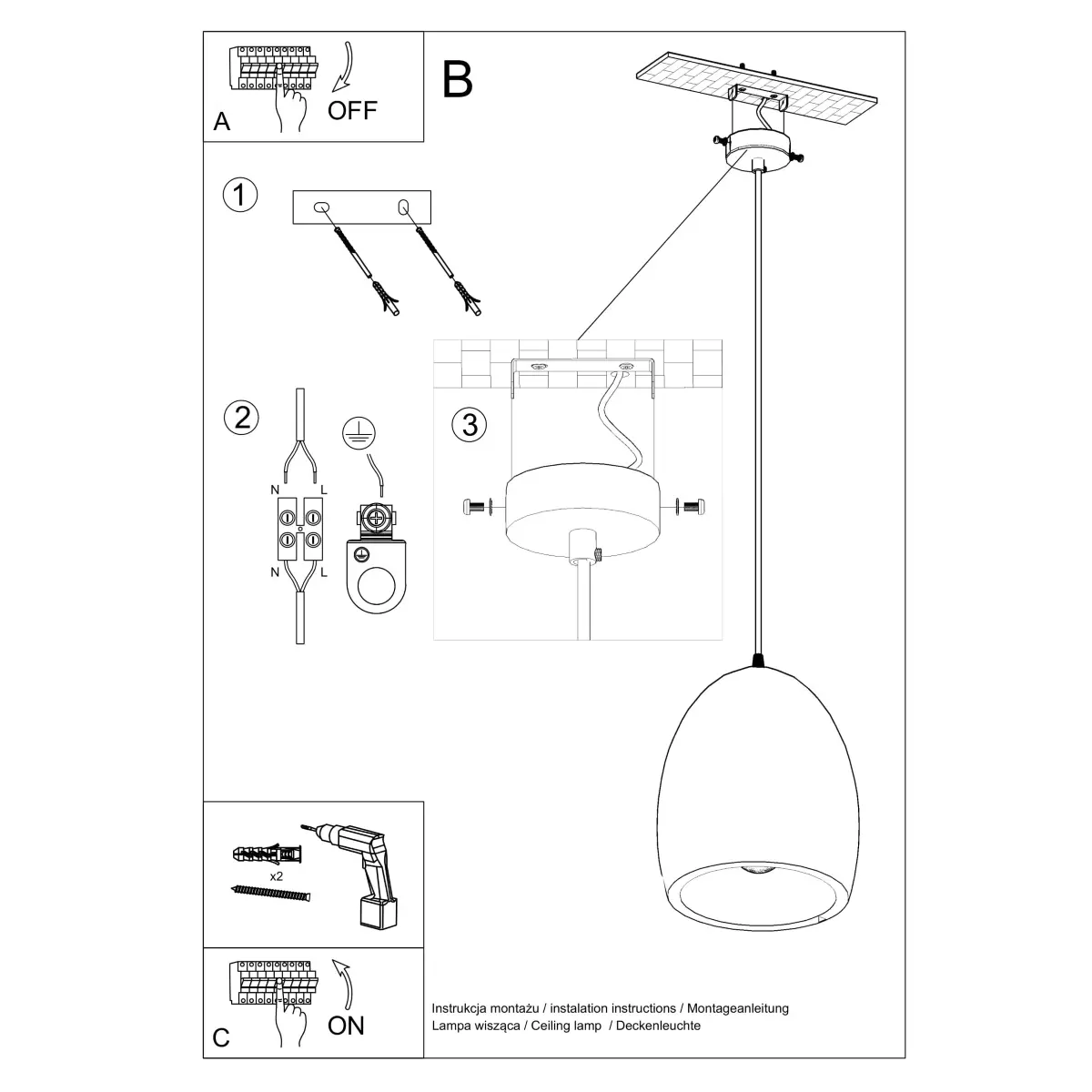 Lampa wisząca ceramiczna FLAWIUSZ SL.0848 - Sollux Lighting - obrazek 6