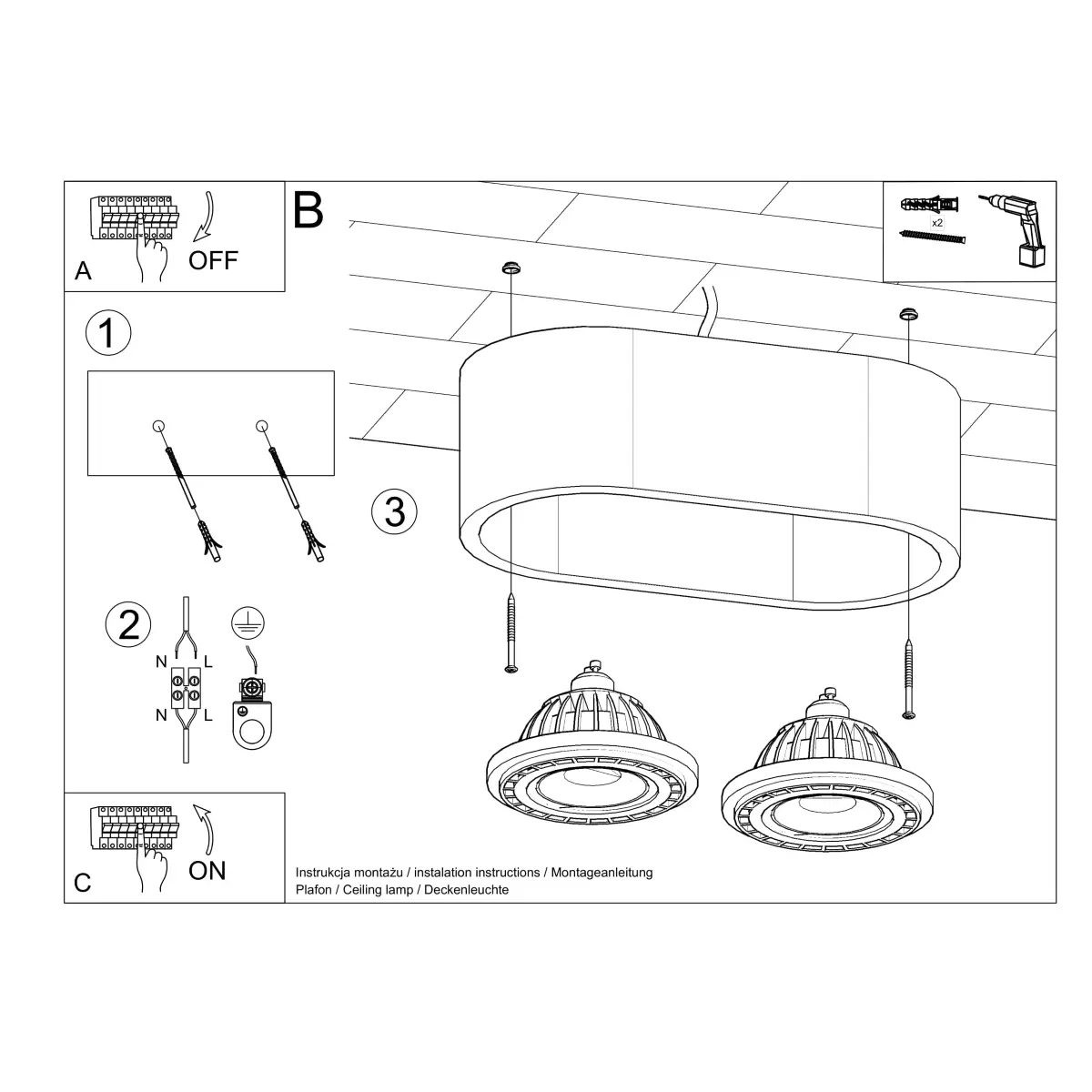 Plafon BASIC 2 beton SL.0882 - Sollux Lighting - obrazek 6