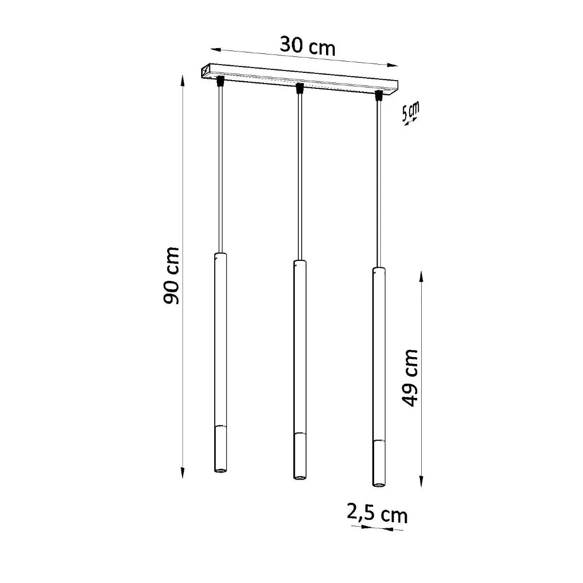 Lampa wisząca MOZAICA 3L czarny/chrom SL.0886 - Sollux Lighting - obrazek 5