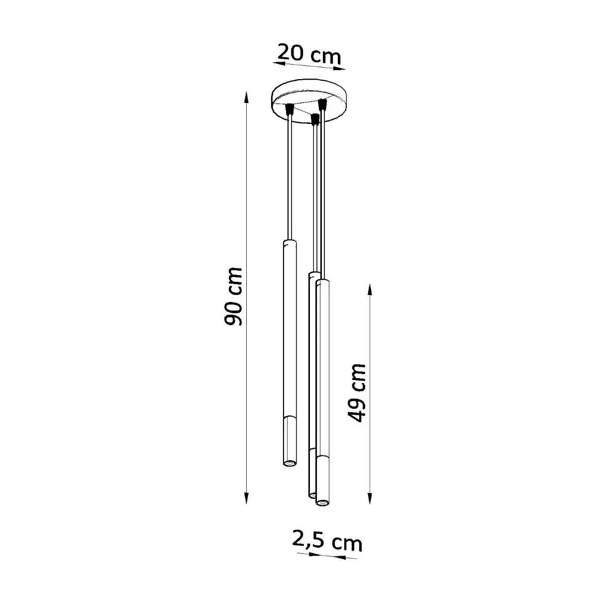 Lampa wisząca MOZAICA 3P czarny/chrom SL.0887 - Sollux Lighting - obrazek 5