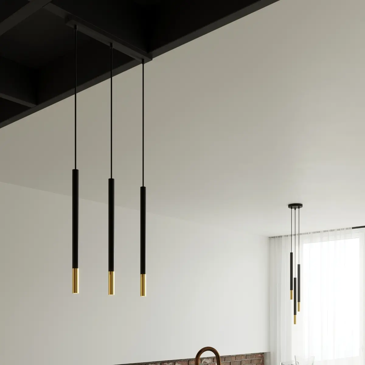 Lampa wisząca MOZAICA 1 czarny/złoto SL.0891 - Sollux Lighting - obrazek 9