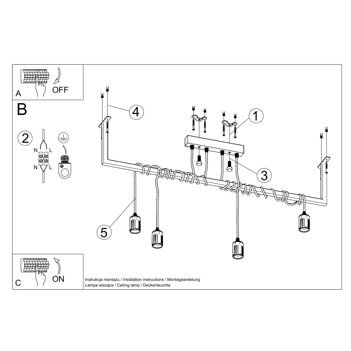 Żyrandol SALAMANCA 4 SL.0895 - Sollux Lighting - obrazek 6