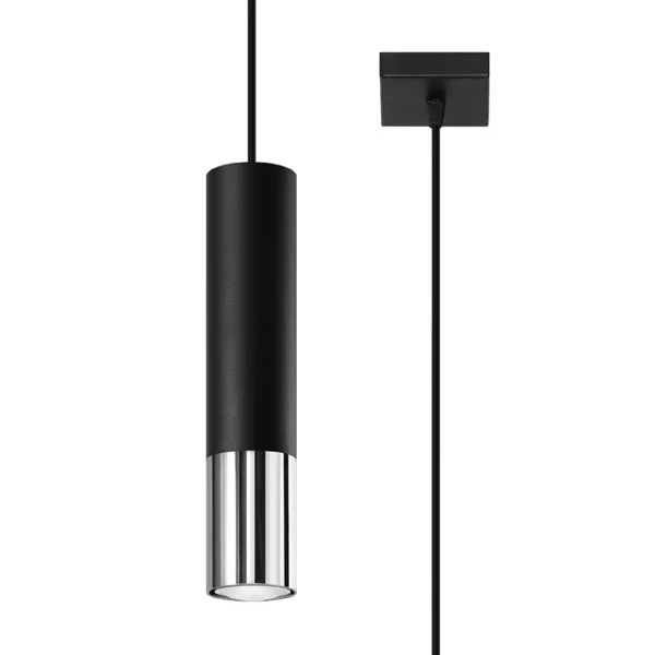 Lampa wisząca LOOPEZ 1 czarny/chrom SL.0940 - Sollux Lighting