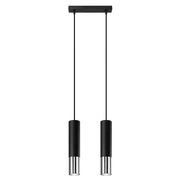 Lampa wisząca LOOPEZ 2 czarny/chrom SL.0941 - Sollux Lighting