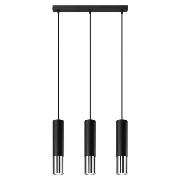 Lampa wisząca LOOPEZ 3L czarny/chrom SL.0942 - Sollux Lighting