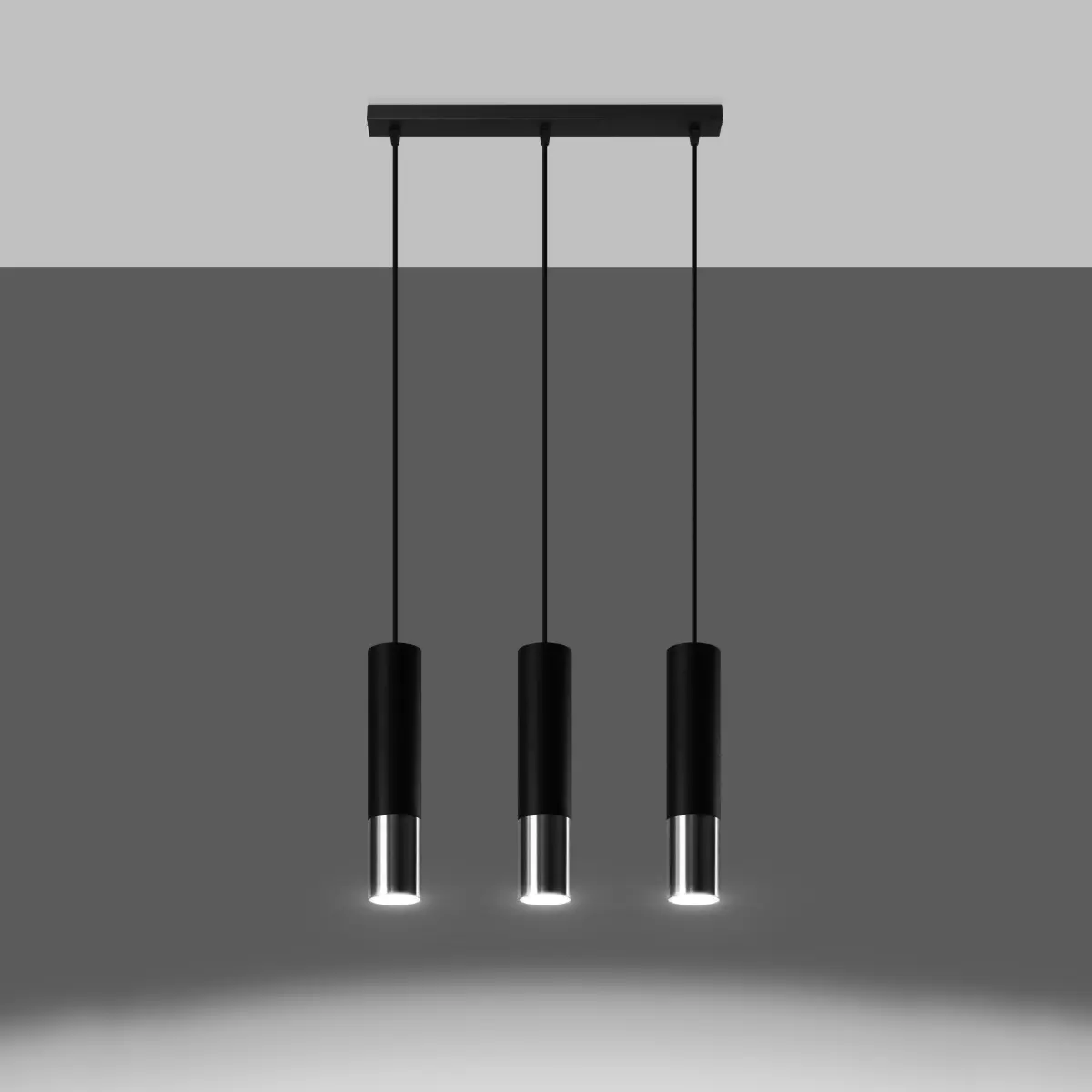 Lampa wisząca LOOPEZ 3L czarny/chrom SL.0942 - Sollux Lighting - obrazek 4