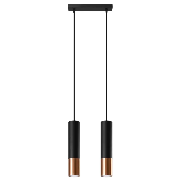 Lampa wisząca LOOPEZ 2 czarny/miedź SL.0947 - Sollux Lighting