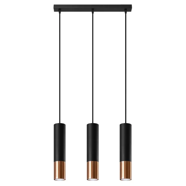 Lampa wisząca LOOPEZ 3L czarny/miedź SL.0948 - Sollux Lighting