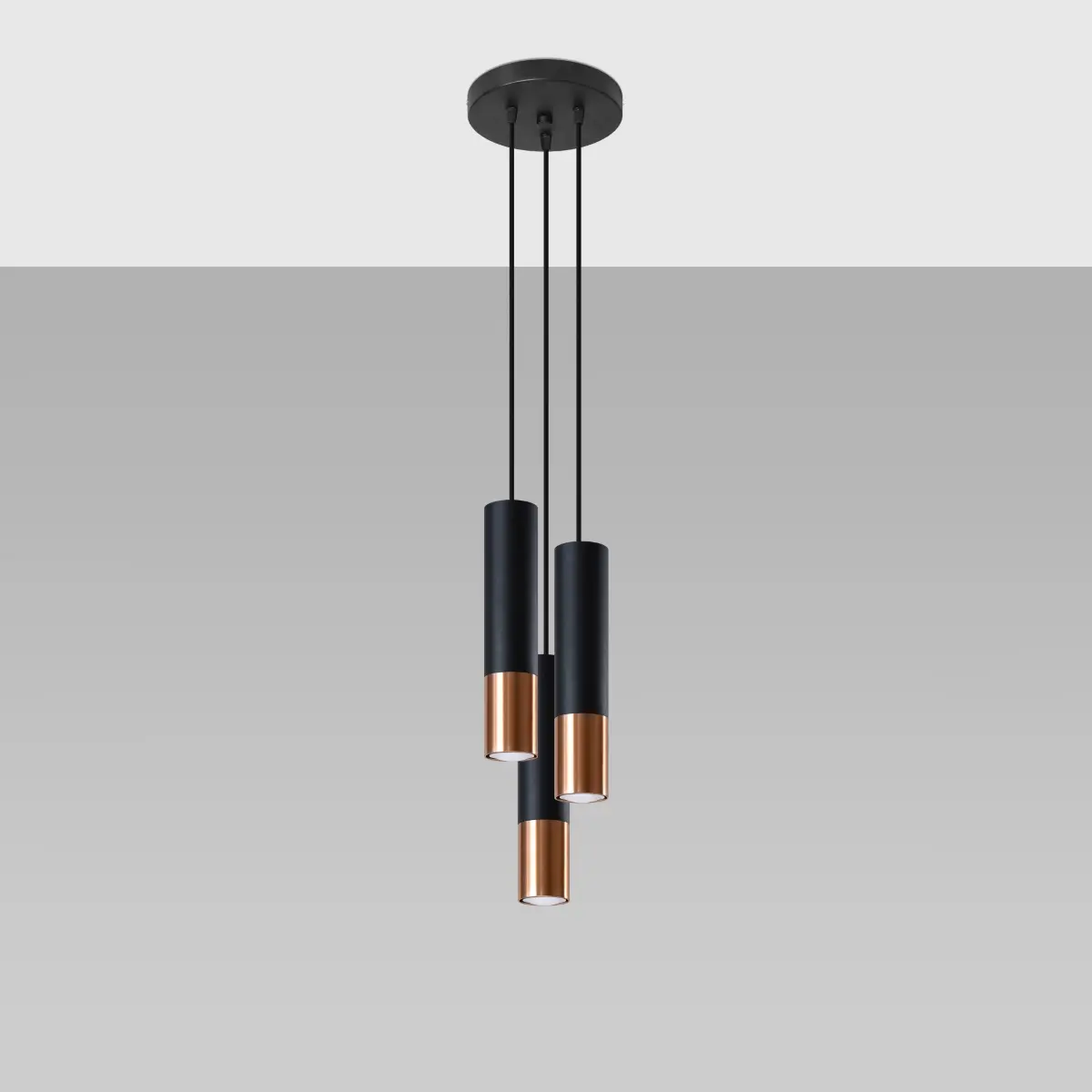Lampa wisząca LOOPEZ 3P czarny/miedź SL.0949 - Sollux Lighting - obrazek 3