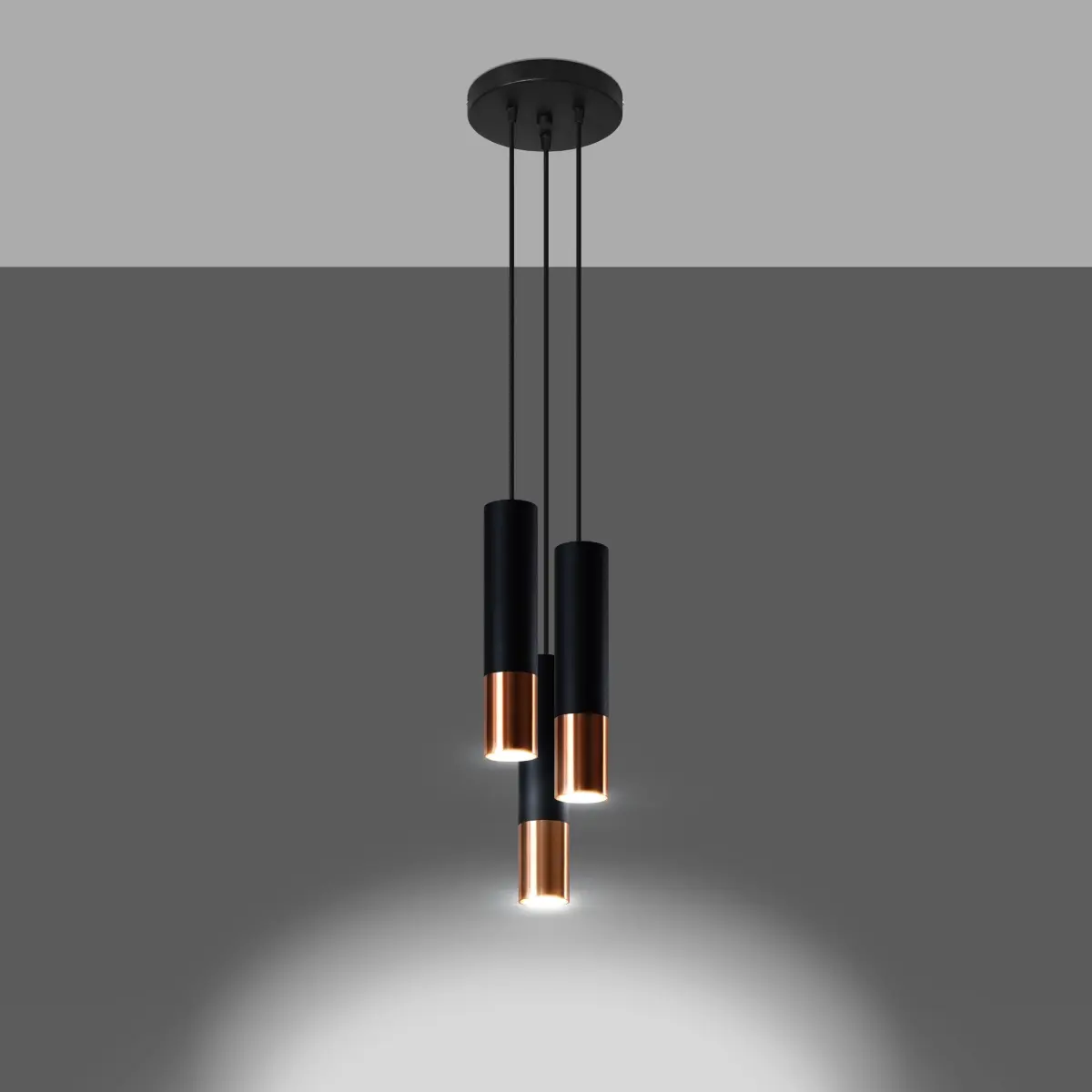 Lampa wisząca LOOPEZ 3P czarny/miedź SL.0949 - Sollux Lighting - obrazek 4