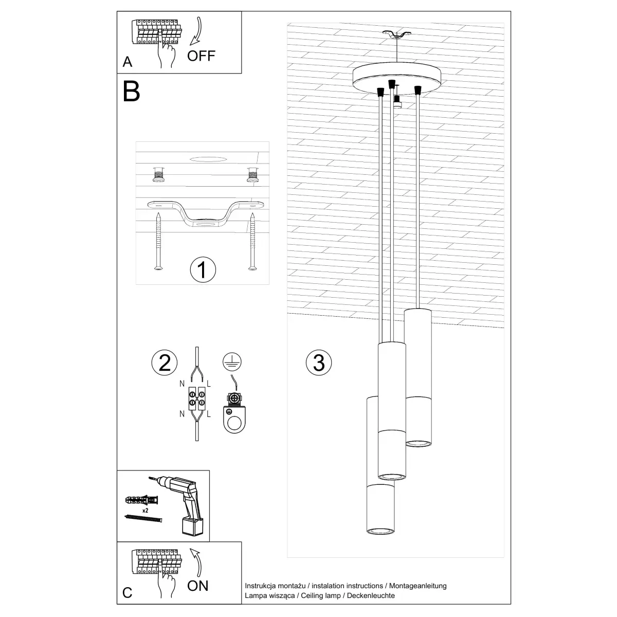 Lampa wisząca LOOPEZ 3P czarny/miedź SL.0949 - Sollux Lighting - obrazek 6