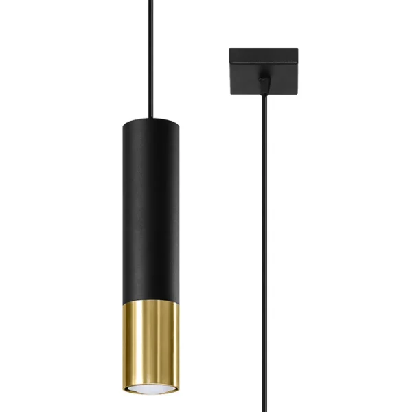 Lampa wisząca LOOPEZ 1 czarny/złoty SL.0952 - Sollux Lighting