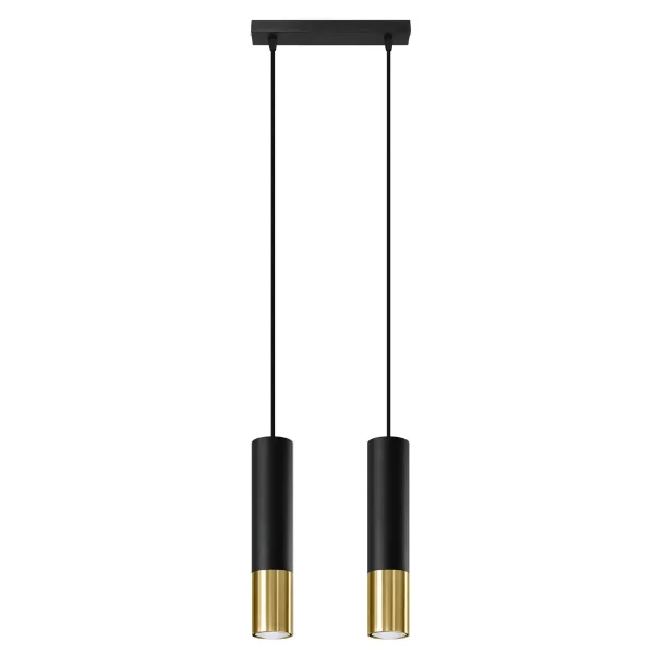 Lampa wisząca LOOPEZ 2 czarny/złoty SL.0953 - Sollux Lighting