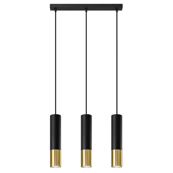 Lampa wisząca LOOPEZ 3L czarny/złoty SL.0954 - Sollux Lighting
