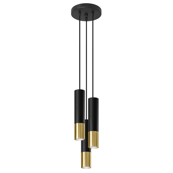 Lampa wisząca LOOPEZ 3P czarny/złoty SL.0955 - Sollux Lighting