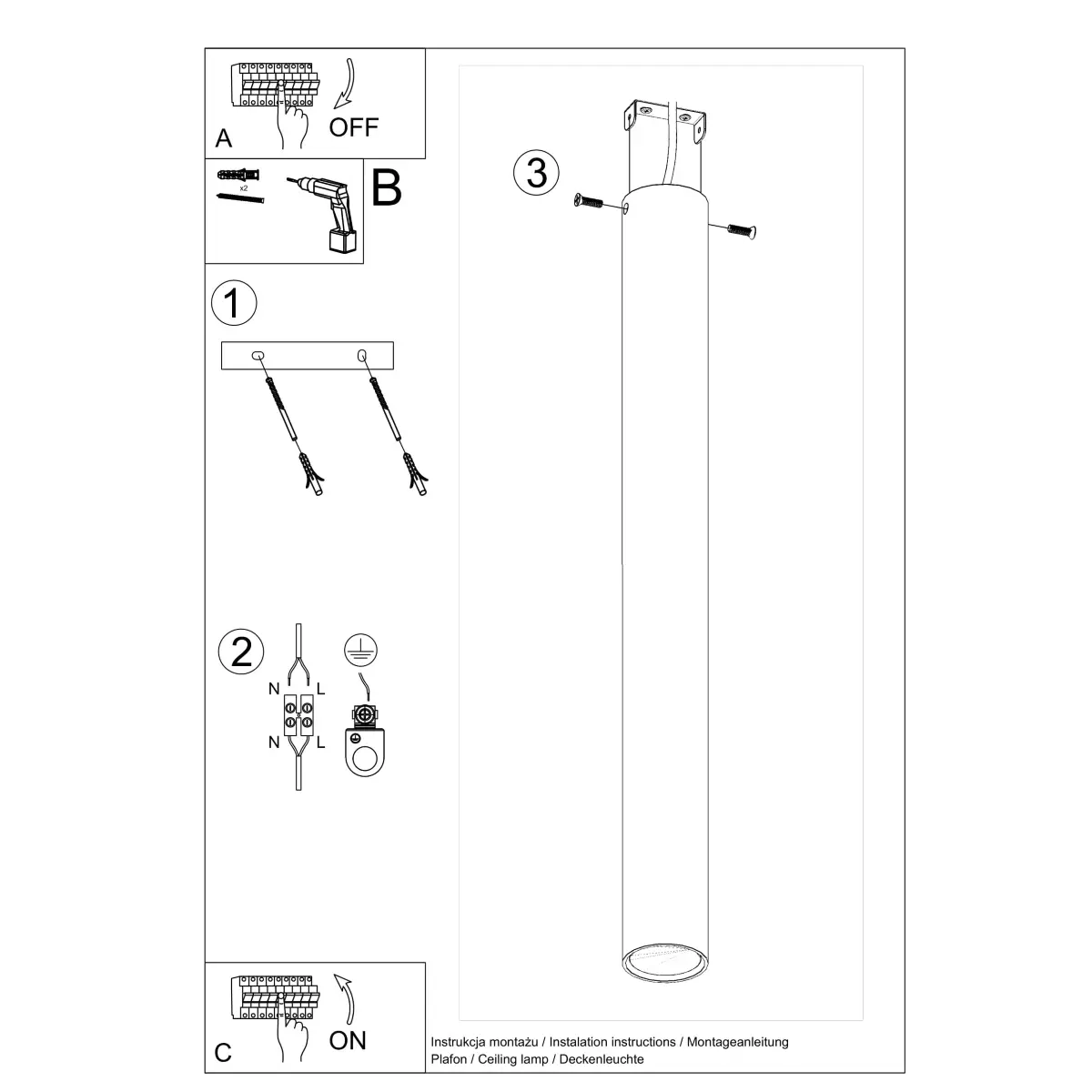 Plafon LAGOS 60 biały SL.0999 - Sollux Lighting - obrazek 9