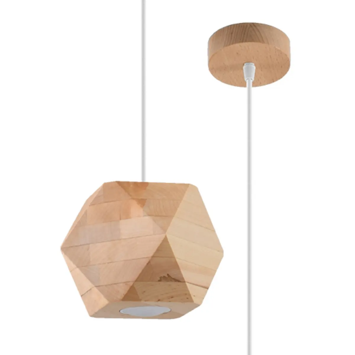 Lampa wisząca WOODY naturalne drewno SL.1011 - Sollux Lighting
