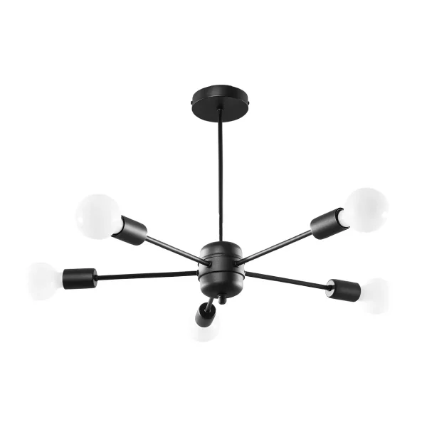 Żyrandol LANGO 5 czarny SL.1022 - Sollux Lighting