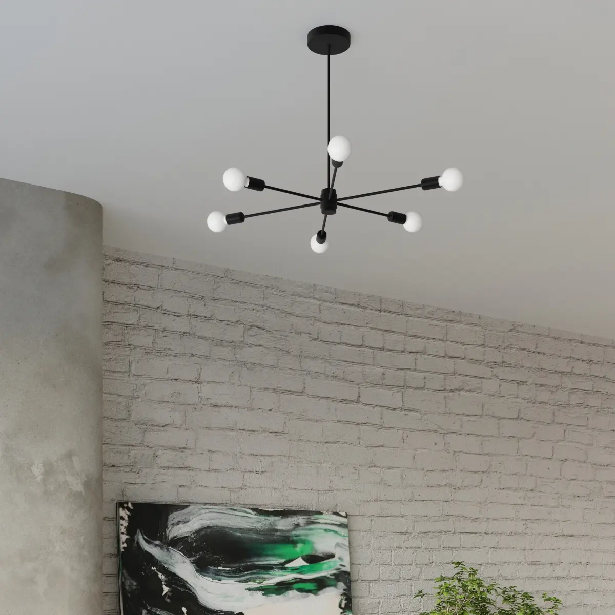 Żyrandol LANGO 6 czarny SL.1023 - Sollux Lighting - obrazek 8