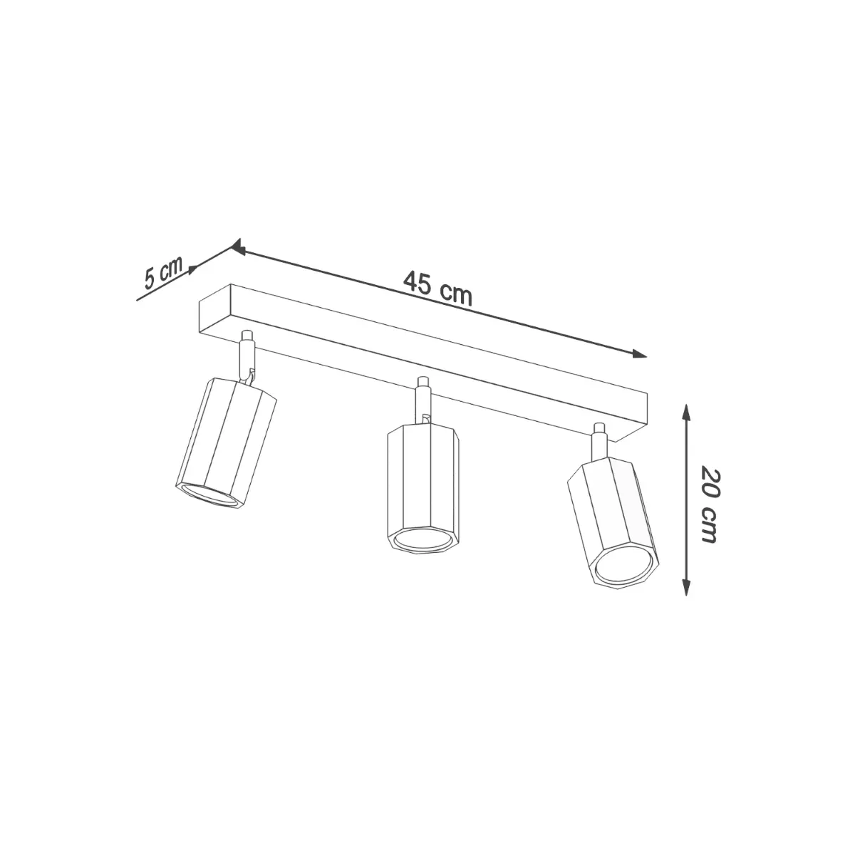 Plafon ZEKE 3 dąb SL.1030 - Sollux Lighting - obrazek 5