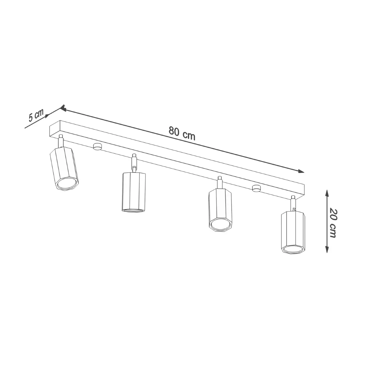 Plafon ZEKE 4 dąb SL.1031 - Sollux Lighting - obrazek 5
