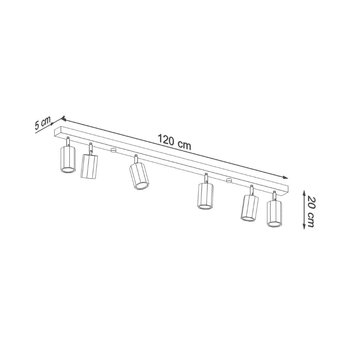Plafon ZEKE 6 dąb SL.1032 - Sollux Lighting - obrazek 5