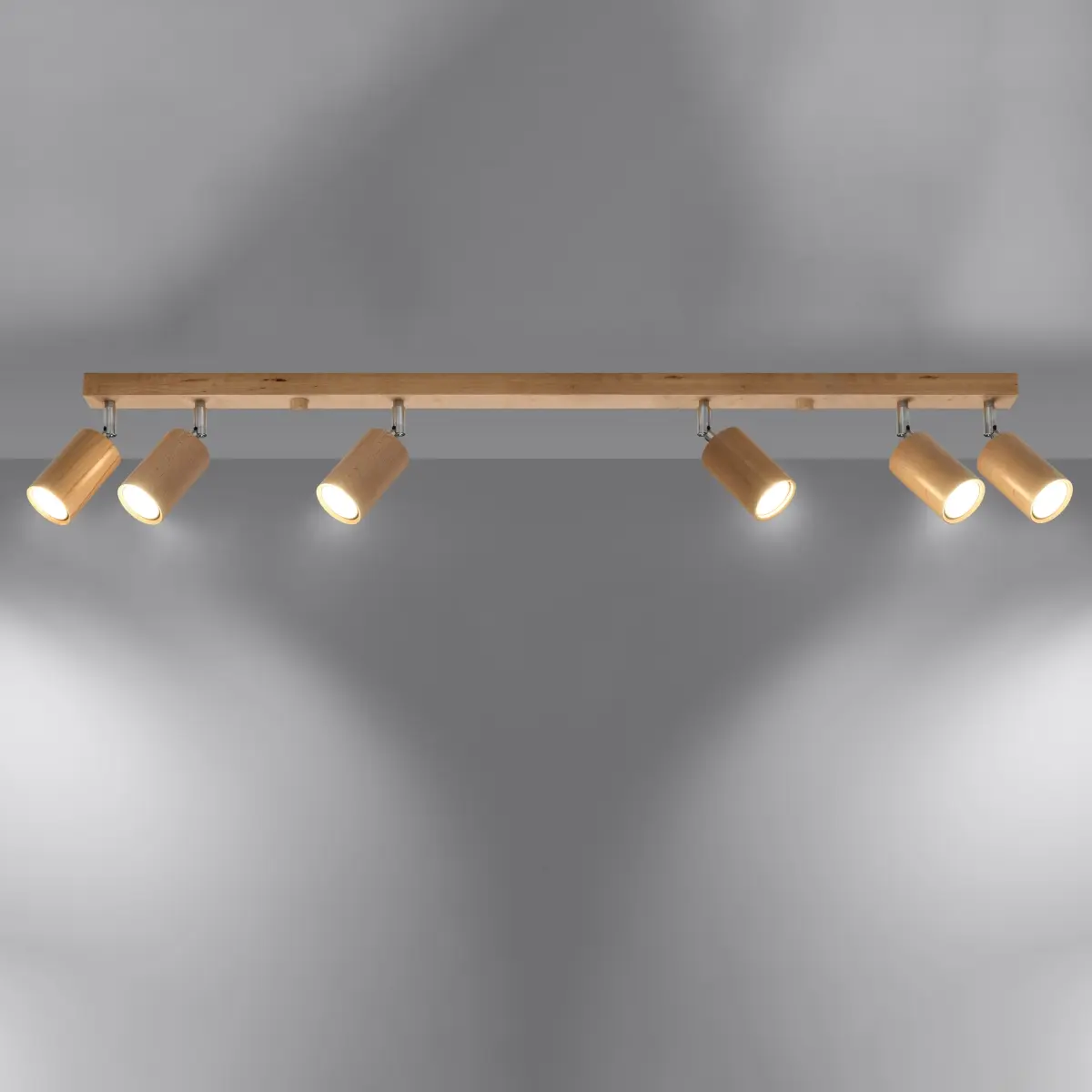Plafon BERG 6 naturalne drewno SL.1043 - Sollux Lighting - obrazek 4