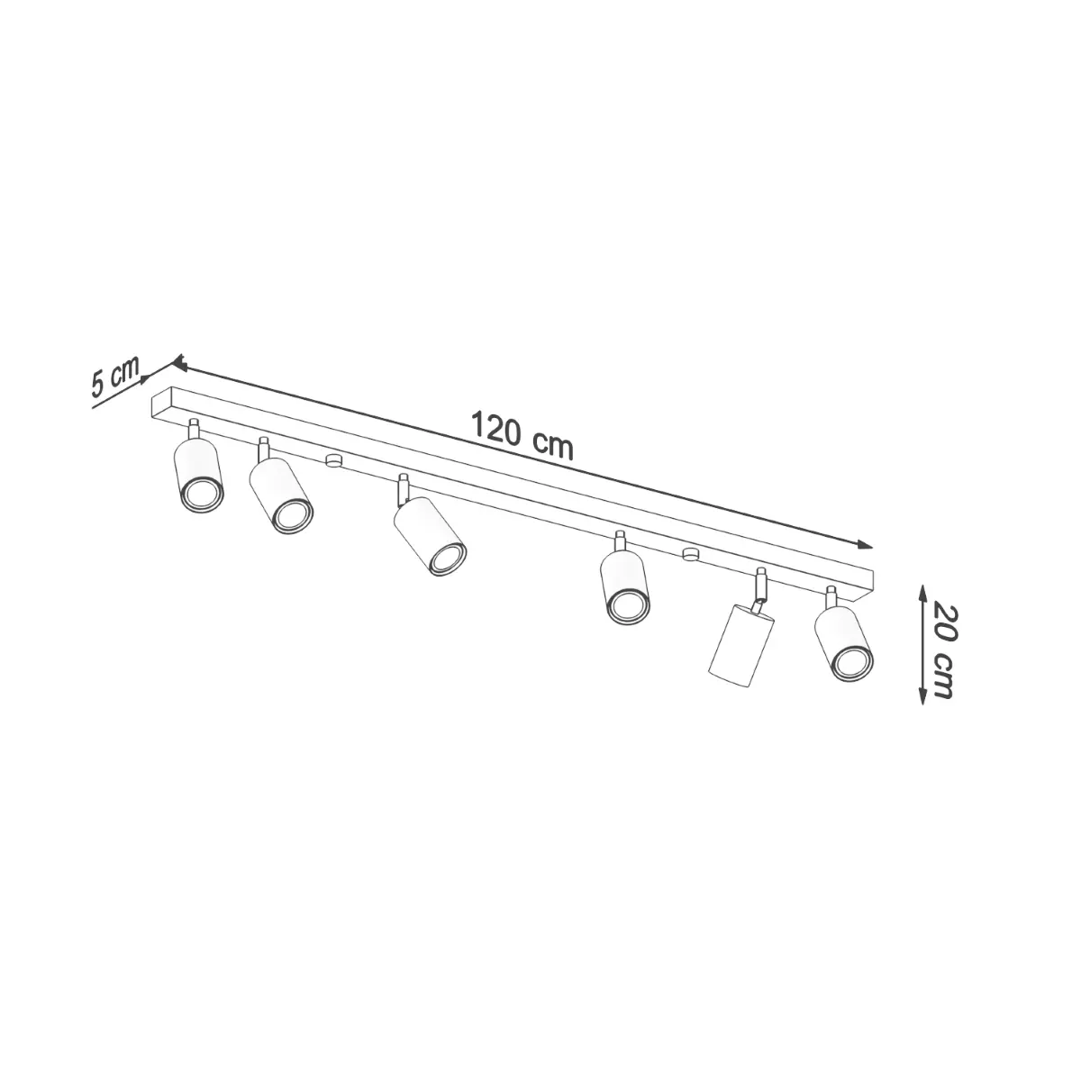 Plafon BERG 6 naturalne drewno SL.1043 - Sollux Lighting - obrazek 5