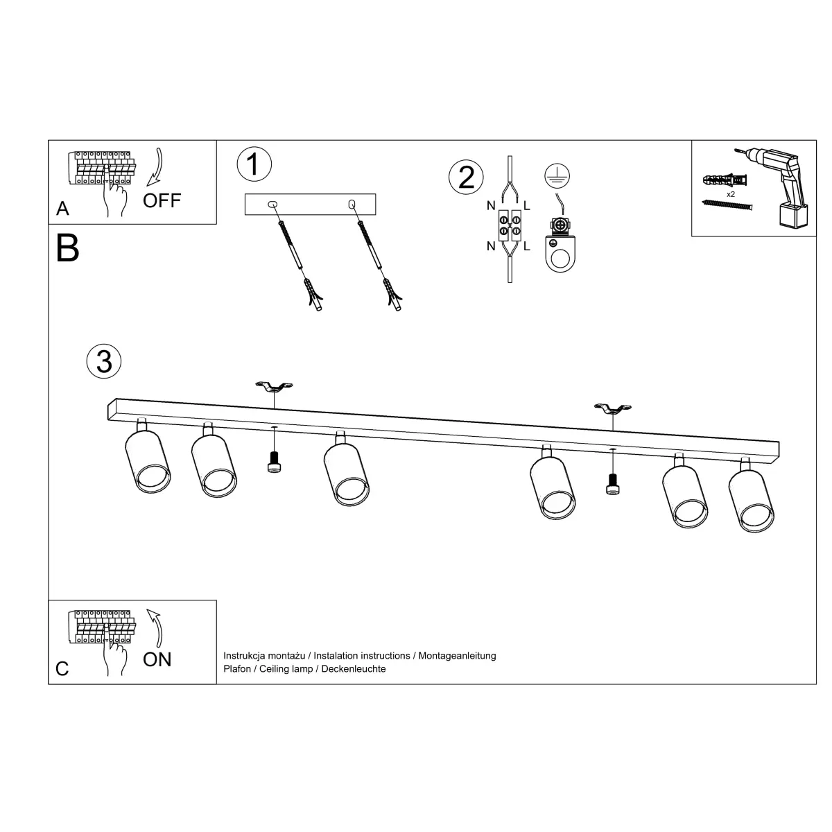 Plafon BERG 6 naturalne drewno SL.1043 - Sollux Lighting - obrazek 6