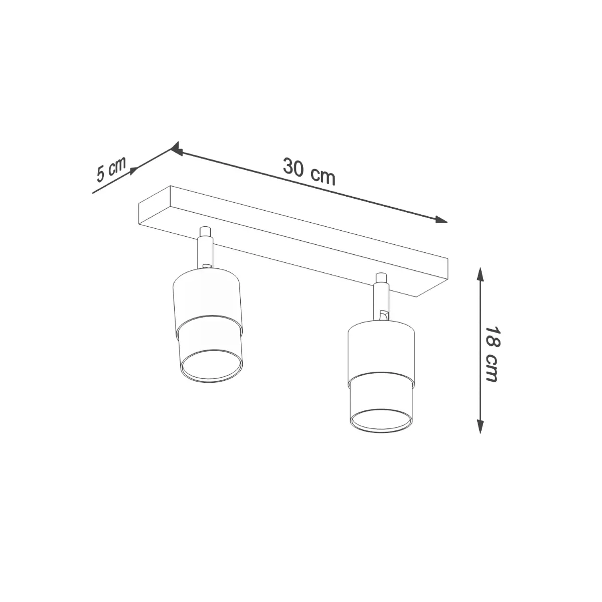 Plafon NERO 2 czarny/złoty SL.1070 - Sollux Lighting - obrazek 5