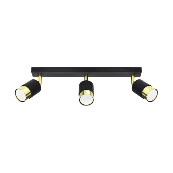 Plafon NERO 3 czarny/złoty SL.1071 - Sollux Lighting