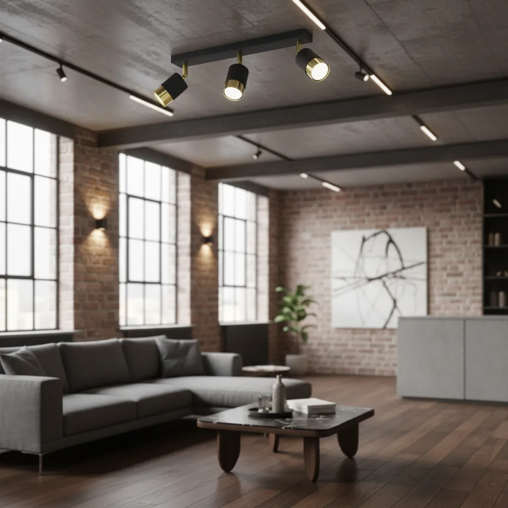 Plafon NERO 3 czarny/złoty SL.1071 - Sollux Lighting - obrazek 2