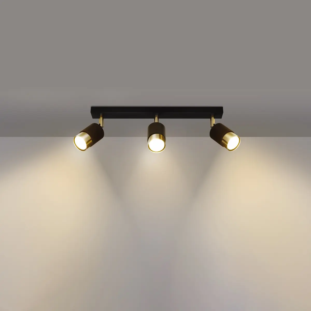 Plafon NERO 3 czarny/złoty SL.1071 - Sollux Lighting - obrazek 4