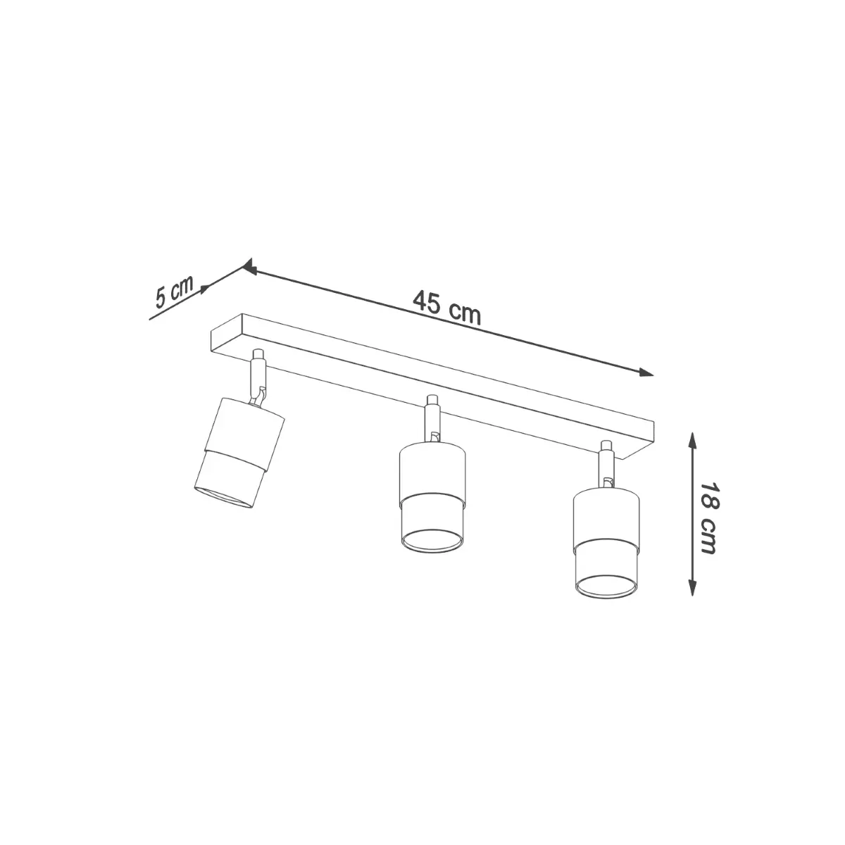 Plafon NERO 3 czarny/złoty SL.1071 - Sollux Lighting - obrazek 5