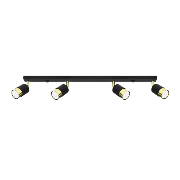 Plafon NERO 4 czarny/złoty SL.1072 - Sollux Lighting