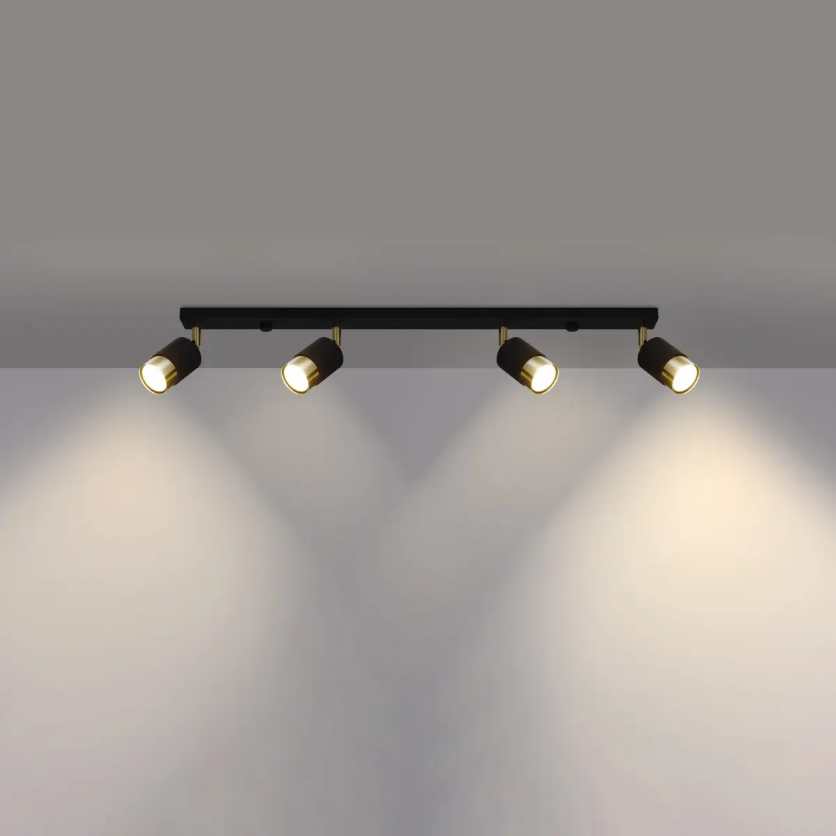 Plafon NERO 4 czarny/złoty SL.1072 - Sollux Lighting - obrazek 4