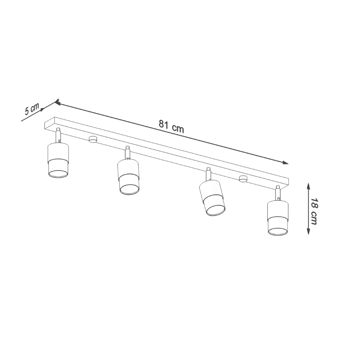Plafon NERO 4 czarny/złoty SL.1072 - Sollux Lighting - obrazek 5