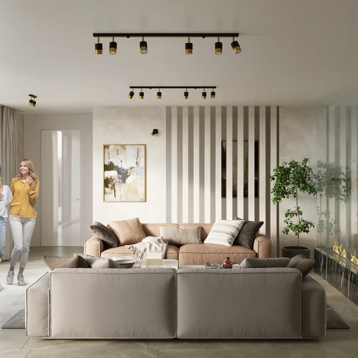 Plafon NERO 4 czarny/złoty SL.1072 - Sollux Lighting - obrazek 8