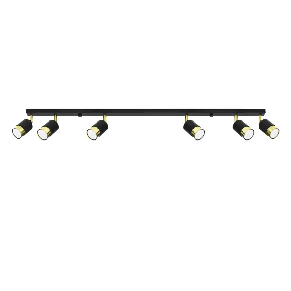 Plafon NERO 6 czarny/złoty SL.1073 - Sollux Lighting