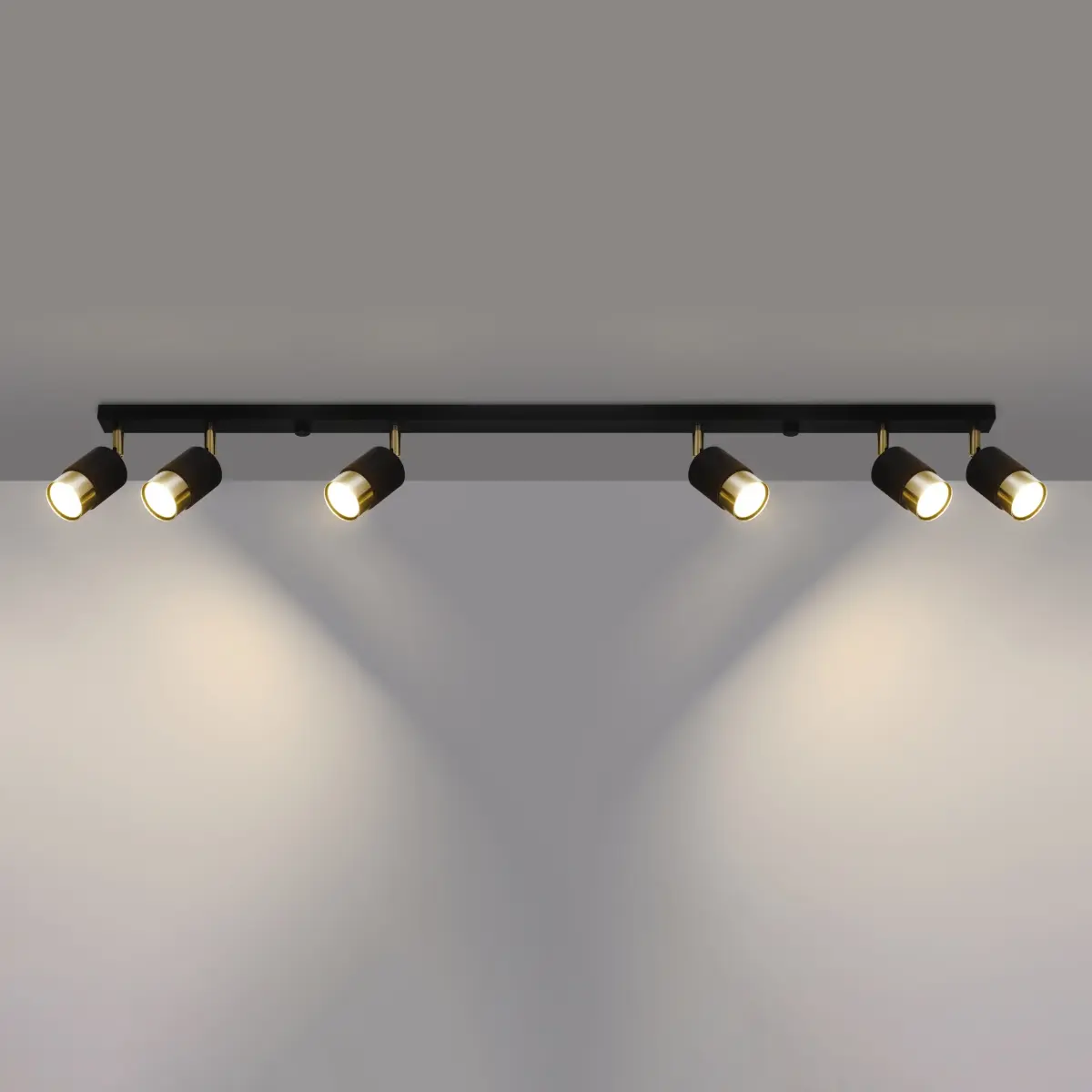 Plafon NERO 6 czarny/złoty SL.1073 - Sollux Lighting - obrazek 4