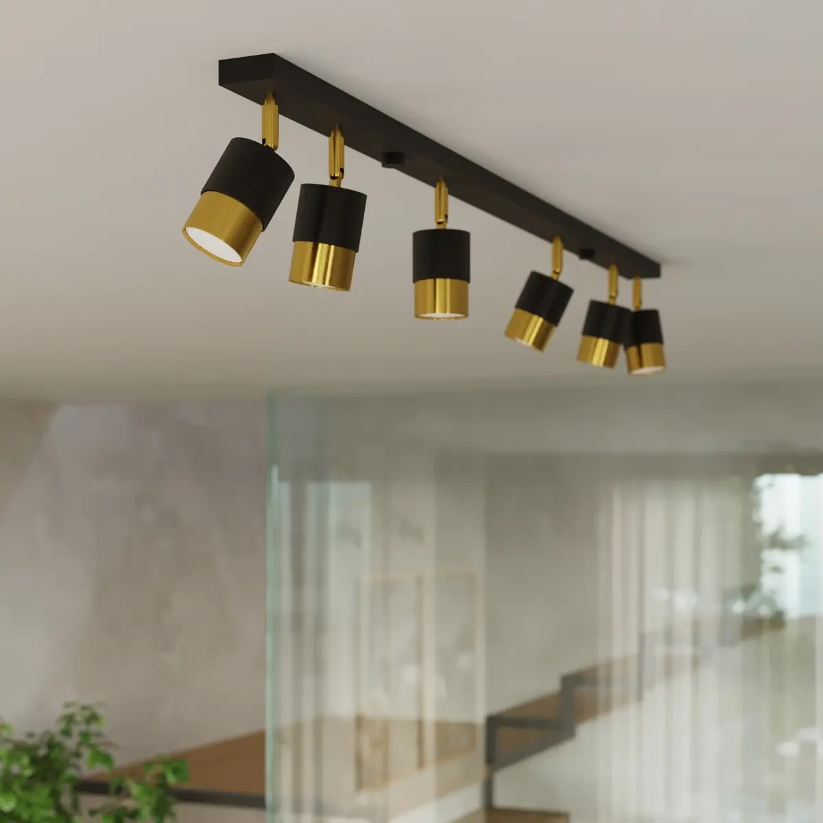 Plafon NERO 6 czarny/złoty SL.1073 - Sollux Lighting - obrazek 9