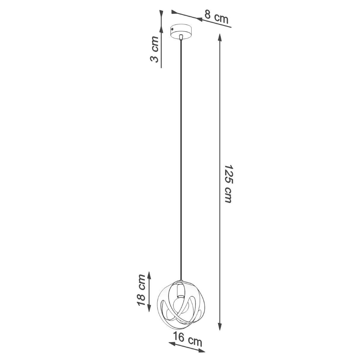 Lampa wisząca TULOS 1 biała SL.1083 - Sollux Lighting - obrazek 5
