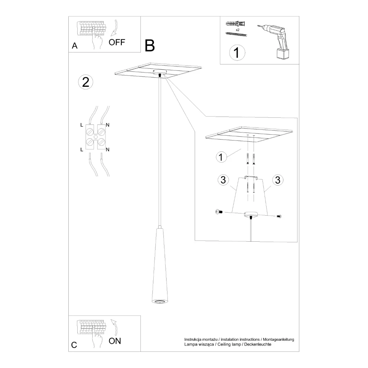 Lampa wisząca SULA 1 naturalne drewno SL.1100 - Sollux Lighting - obrazek 6