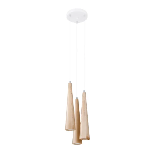 Lampa wisząca SULA 3P naturalne drewno SL.1101 - Sollux Lighting