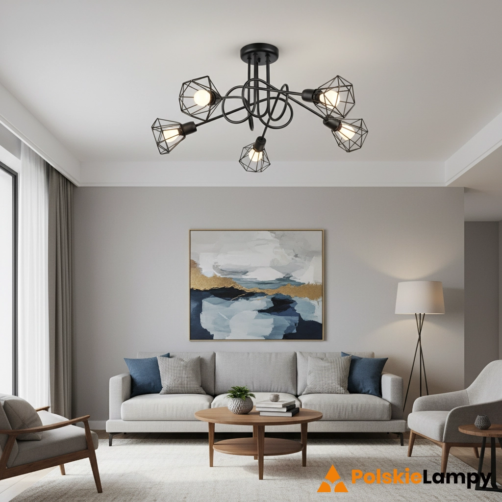Żyrandol ARTEMIS 5S czarny SL.1110 - Sollux Lighting - obrazek 2
